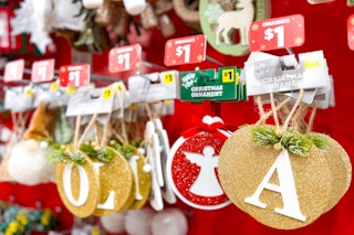 holiday ornaments aisle display