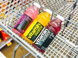 vitaminwater drinks in shopping cart