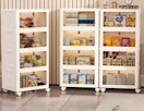 4-tier storage containers in a room filled with food