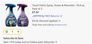 Febreze Touch Amazon receipt