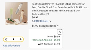 foot callus remover Amazon receipt