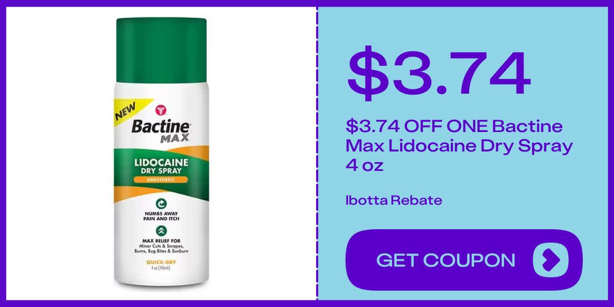 Bactine Max Lidocaine Dry Spray 4 oz