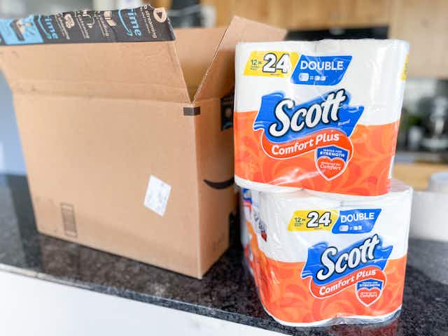 Scott ComfortPlus Toilet Paper: Get 12 Double Rolls for $3.89 on Amazon card image