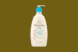 a bottle of aveeno baby wash