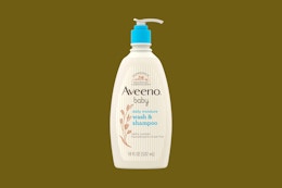 a bottle of aveeno baby wash