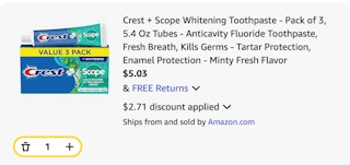 crest Amazon receipt