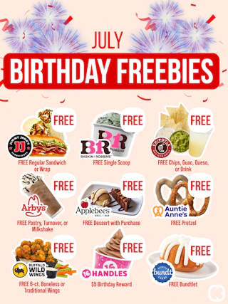 birthday freebies in july