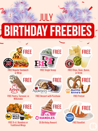 birthday freebies in july