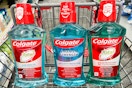 colgate mouthwashes in a shopping cart