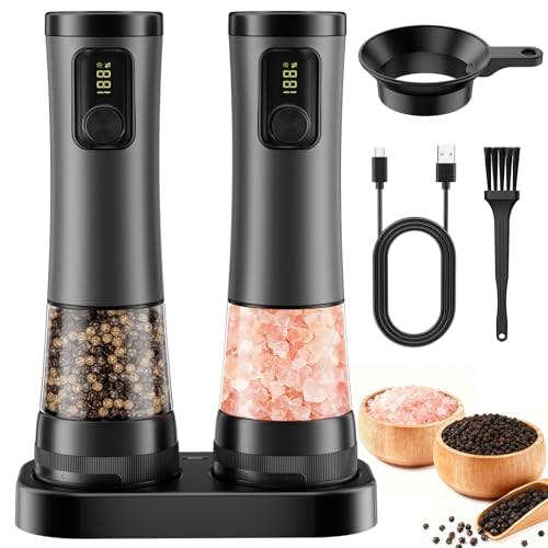Electric Salt and Pepper Grinder Set