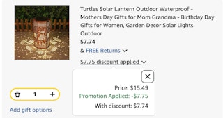 lantern Amazon receipt