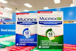 2 mucinex sitting on a target shelf