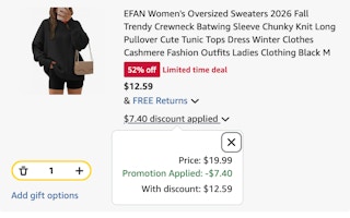 sweater Amazon receipt