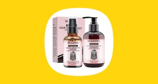 shampoo and oil in two bottles