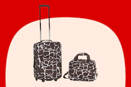 Stock image of the Rockland Luggage Set in the color black