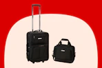 Stock image of the Rockland Luggage Set in the color black