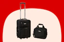 Stock image of the Rockland Luggage Set in the color black