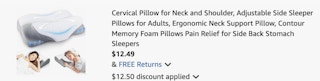 cervical pillow Amazon receipt