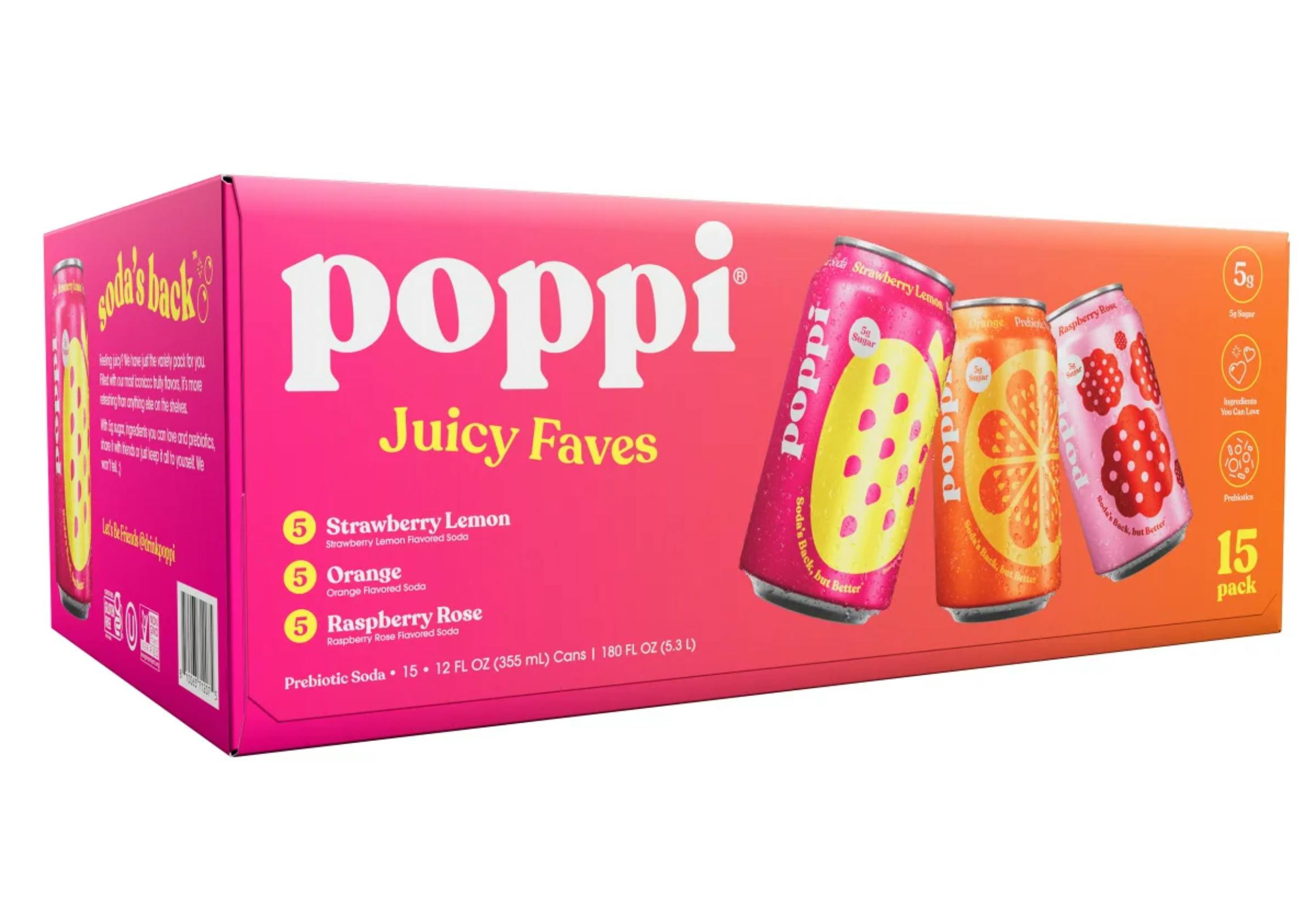 Poppi Prebiotic Soda 15-Pack