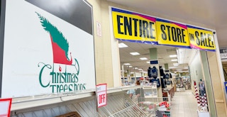 christmas tree shops entire store on sale sign