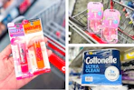 collage image of maybelline baby lips, venus disposable razors, and cottonelle toilet paper