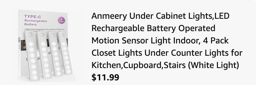 cabinet lights Amazon receipt