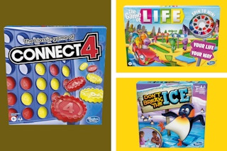 a collage of board games