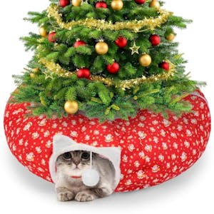 Christmas Cat Tunnel Bed