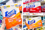 dollar general scott paper towels and paper towels 3-photo collage