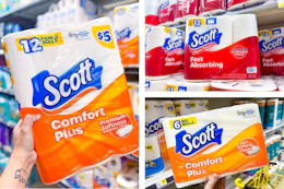 dollar general scott paper towels and paper towels 3-photo collage