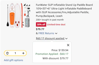 paddleboard Amazon receipt
