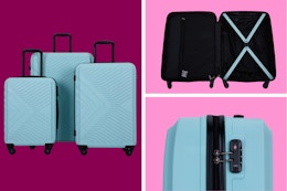 Hurry — 3-Piece Hardshell Luggage Set, Only $90 at Walmart (Reg. $400) card image