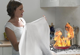 fire blanket used on stove