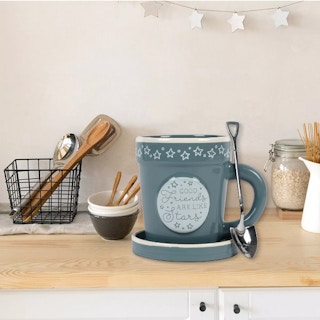 kohls mug, planter combo with spoon