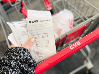 cvs receipt next to cvs cart