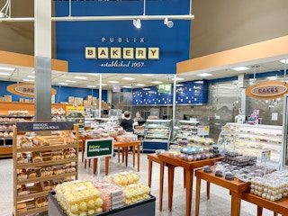 The bakery section inside a Publix store