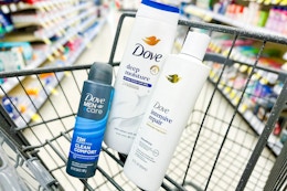 shopping cart with dove products