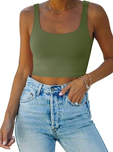 Women's Square Neck Crop Tank