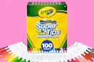 Stock image of the 100-count pack of Crayola Super Tip Markers 