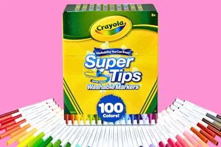 Stock image of the 100-count pack of Crayola Super Tip Markers 