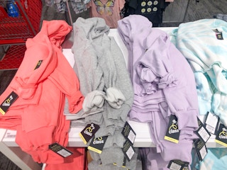 hoodies on display at Target