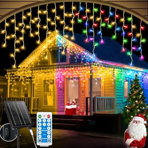 Solar Icicle String Lights
