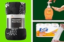 Halloween plush blanket, seasonal hand soap & toilet paper