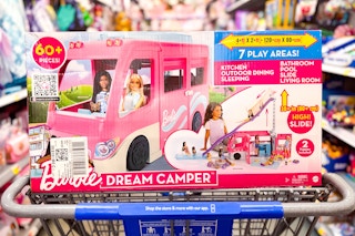 Barbie Dream Camper playset in Walmart shopping cart