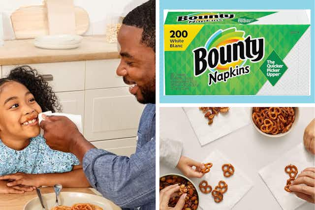 Bounty Quilted Napkins, as Low as $3.21 With Amazon Credit card image