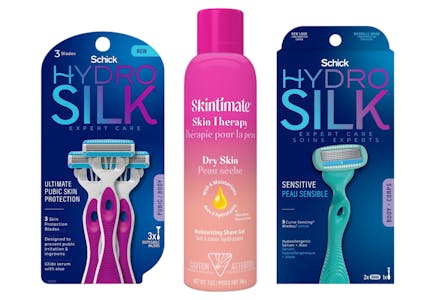 2 Schick Razor Packs + Shaving Cream