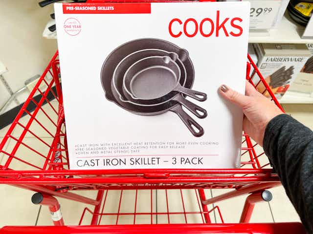 3-Piece Cast Iron Pan Set, $27 at JCPenney card image