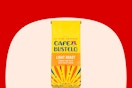 cafe bustelo coffee on red and cream background