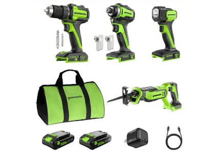 Greenworks Power Tool Combo Kit