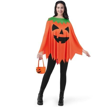 Women's Pumpkin Poncho Costume